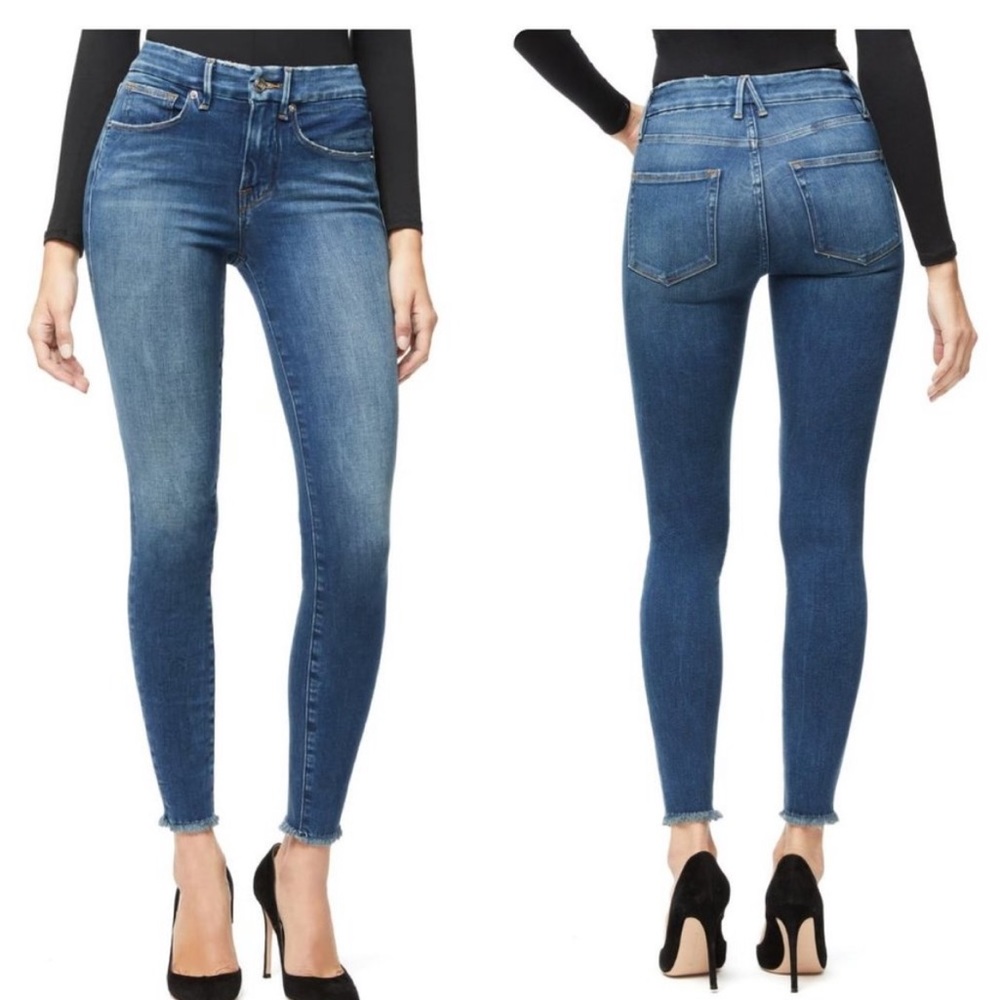 NWT, Size 18  Good American Good Legs Fray hem Jeans Blue319.